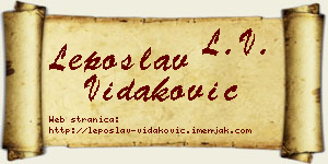 Leposlav Vidaković vizit kartica